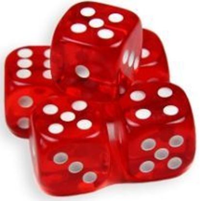 Изображение Прозрачный кубик d6 для покера (красный)