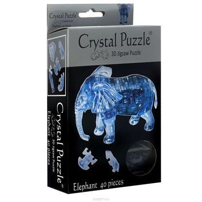 Изображение Crystal Puzzle: Головоломка 3D "Слон" арт.9058